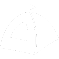 White icon of a tent