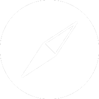 White icon of a compass.