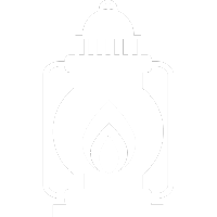 White icon of a lantern.