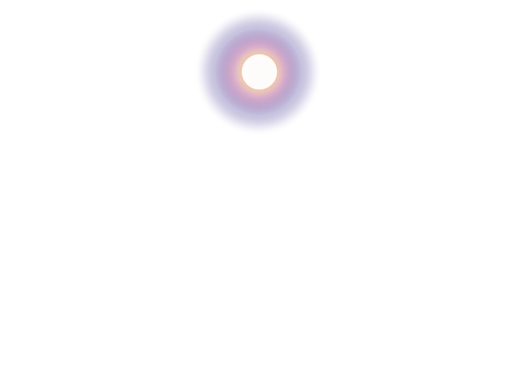 Moon, glowing with a pink and purple halo.