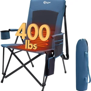 Oversized Heated Folding Camping Chair 400lb