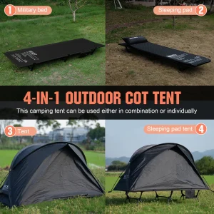 3-Piece Portable Elevated Waterproof Camping Tent